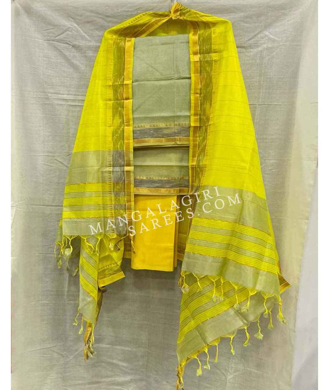 Buy Handloom Cotton Dress Material With Dupatta at Amazon.in
