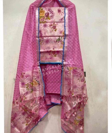 Buy Vastrakatha Women's Mangalagiri Cotton Handloom Dress Material with  Hand Block Print (V-MB-003, Black) at Amazon.in